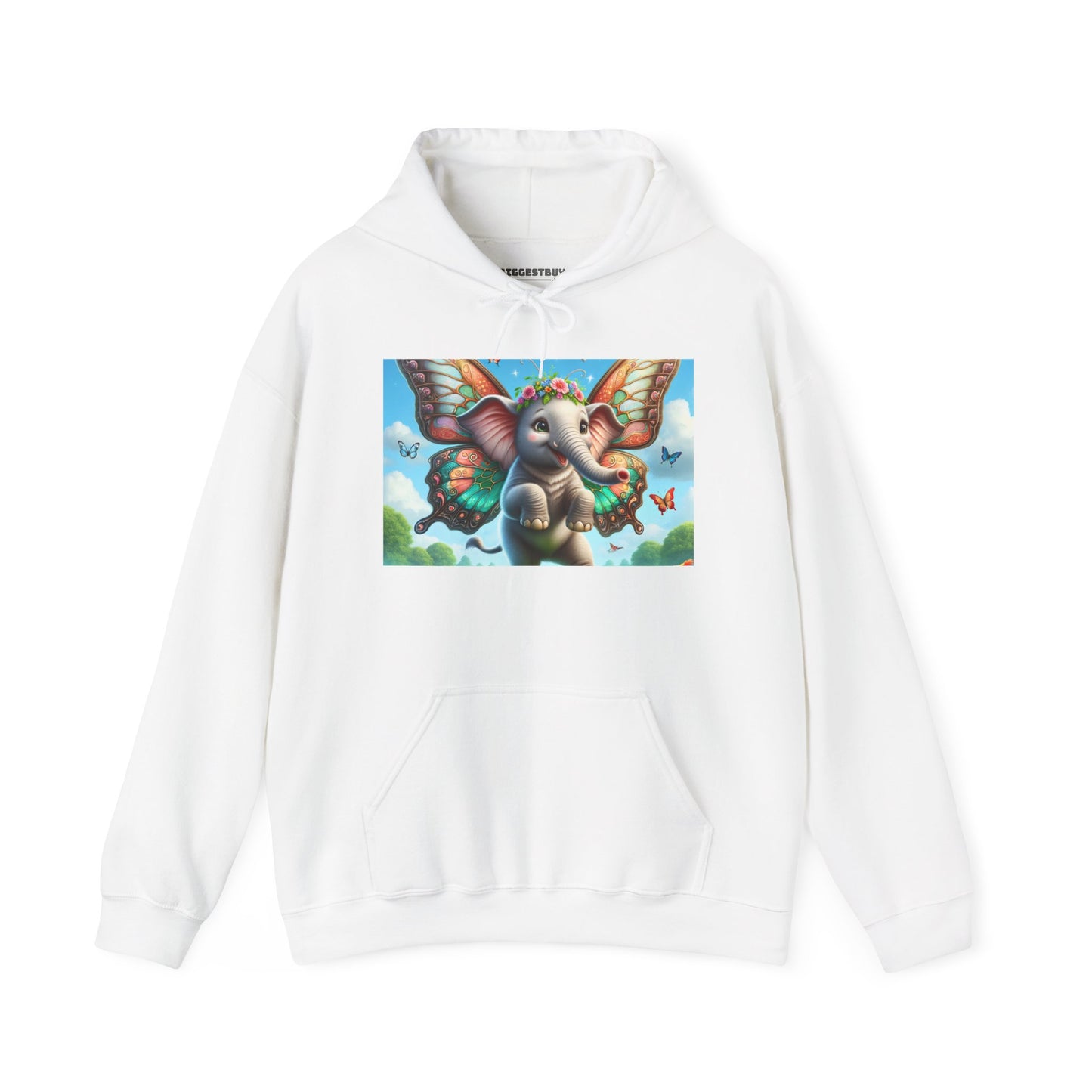 Bluza z kapturem | Unisex | Bluza dresowa z kapturem | Gruba mieszanka | Baśniowa fauna | Airavata | Słonik