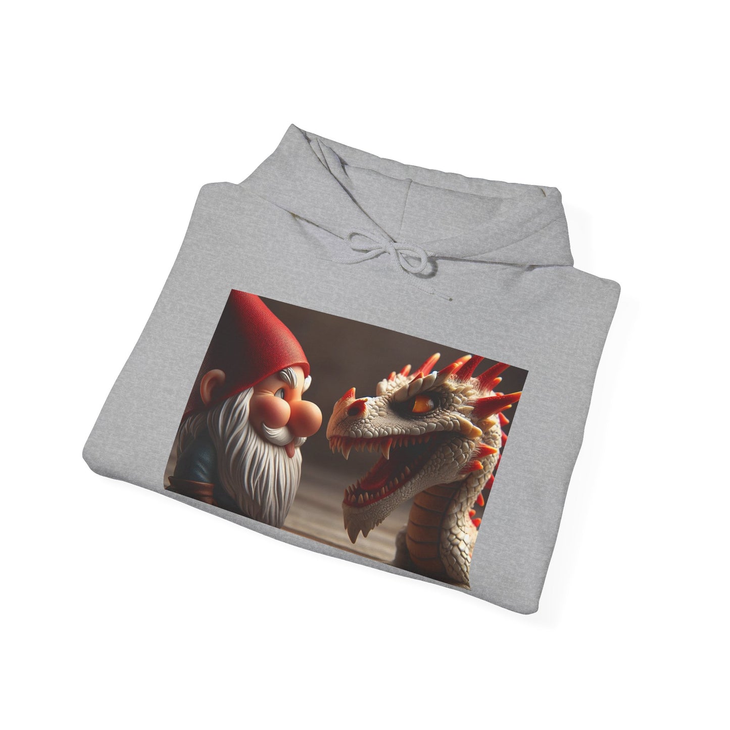 Bluza z kapturem | Unisex | Bluza dresowa z kapturem | Gruba mieszanka | Fantasy folklorystyczne | Gnom i Smok