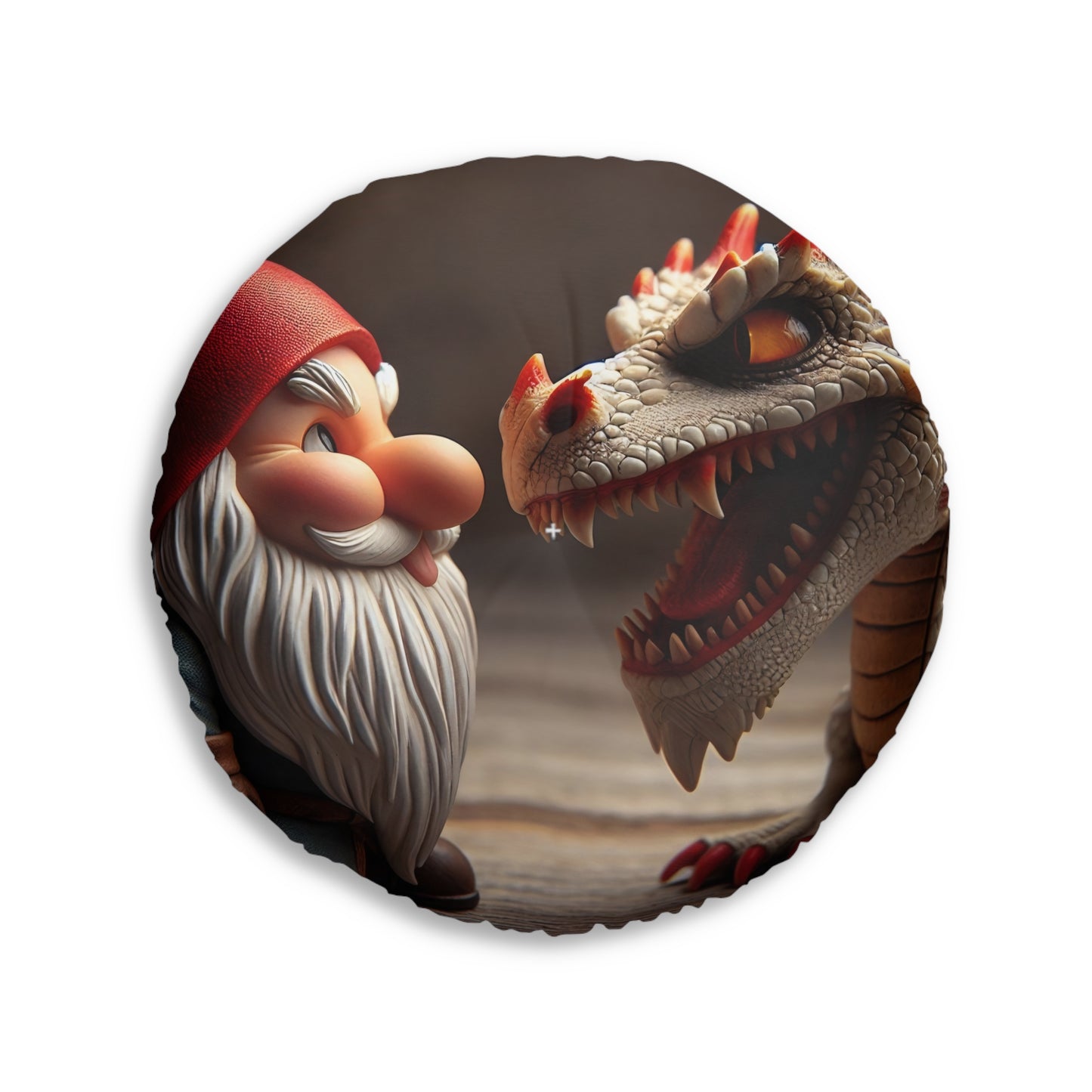 Cuscino | Cuscino da pavimento | Trapuntato | Rotondo | Mitologia Comparata | Gnomo e Drago