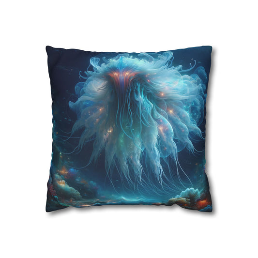 Kussensloop | Vierkant | Polyester canvas | Kosmische Horror | Abyssale Medusa