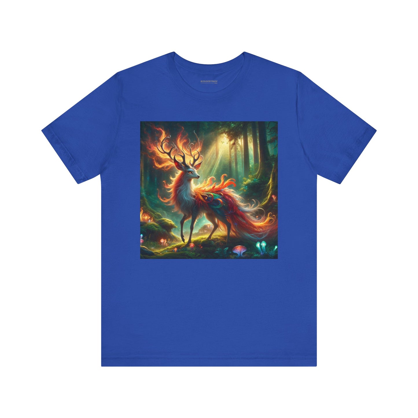 T-shirt | Unisex | Maglietta in jersey | Manica corta | Mitologia Fantastica | Cervo di Fuoco