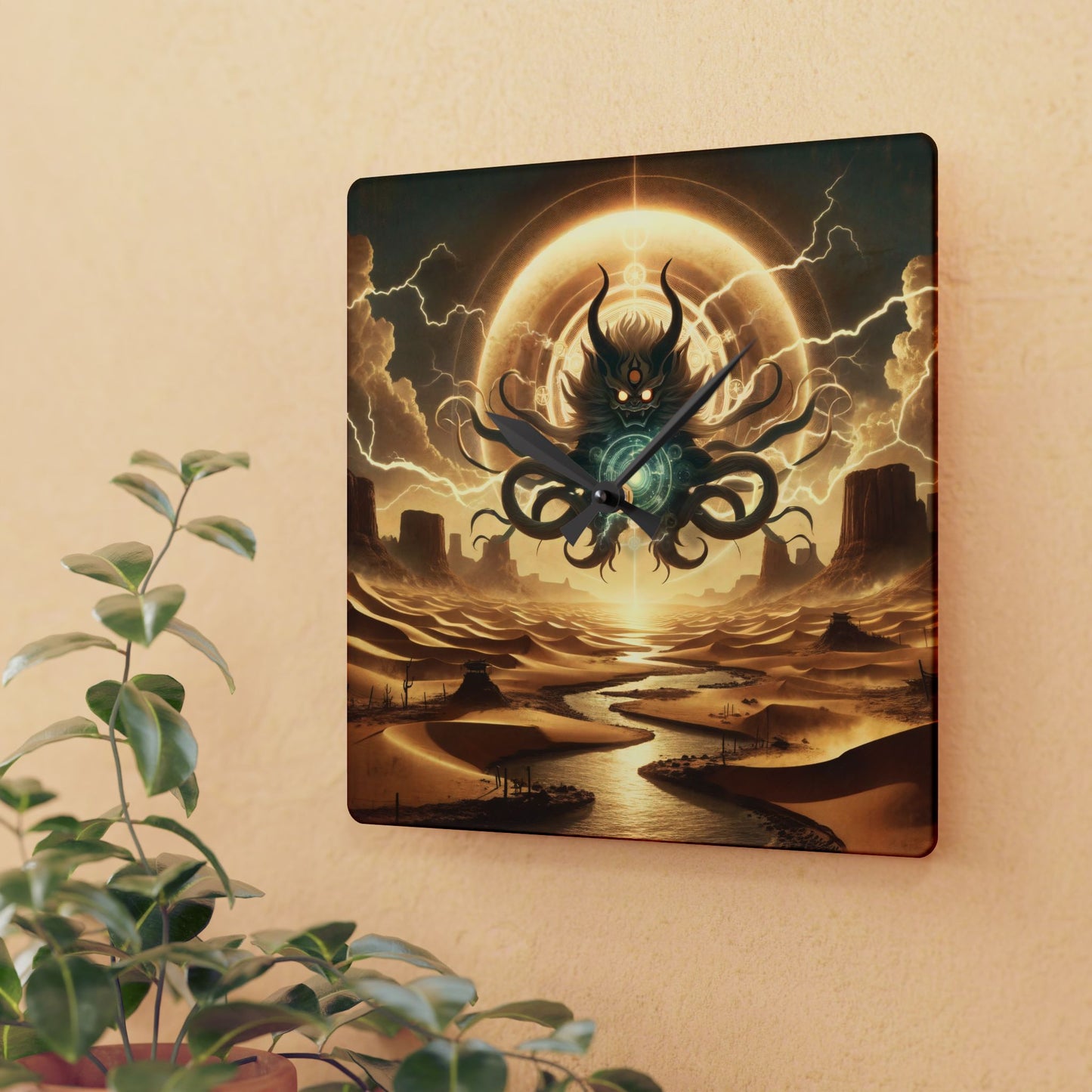 Reloj de pared | Acrílico | Redondo o cuadrado | Horror Cósmico | Entidad Lovecraftiana | Caos