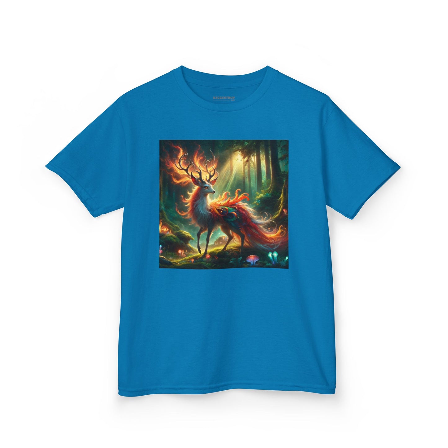 T-Shirt | Koszulka dziecięca | Ciężka bawełna | Mistyczna fantazja | Ognisty jeleń
