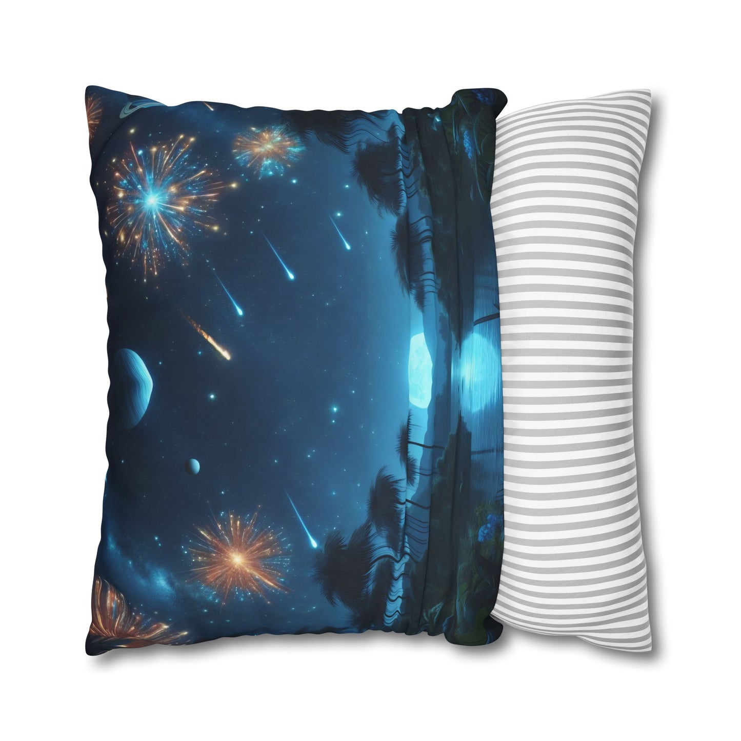 غطاء وسادة | مربع | قماش بوليستر | فانتازيا كونية | أسترالاغوس | ليل سحري