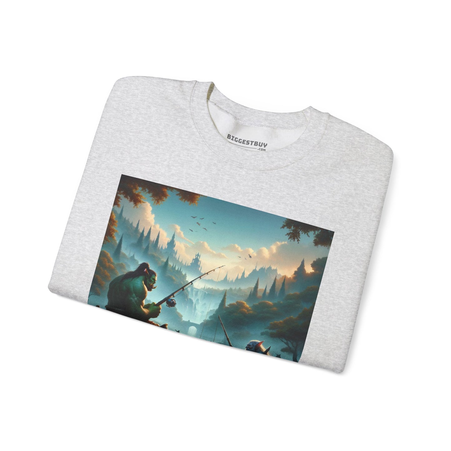 Bluza dresowa | Unisex | Okrągły dekolt | Gruba mieszanka | Fantasy międzyrasowe | Orc i krasnolud