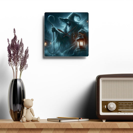 Wandklok | Acryl | Rond of vierkant | Ondode Tovenaar | Necromantie | Geest