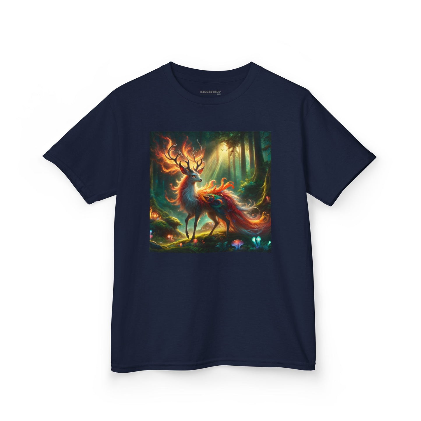 T-Shirt | Koszulka dziecięca | Ciężka bawełna | Mistyczna fantazja | Ognisty jeleń