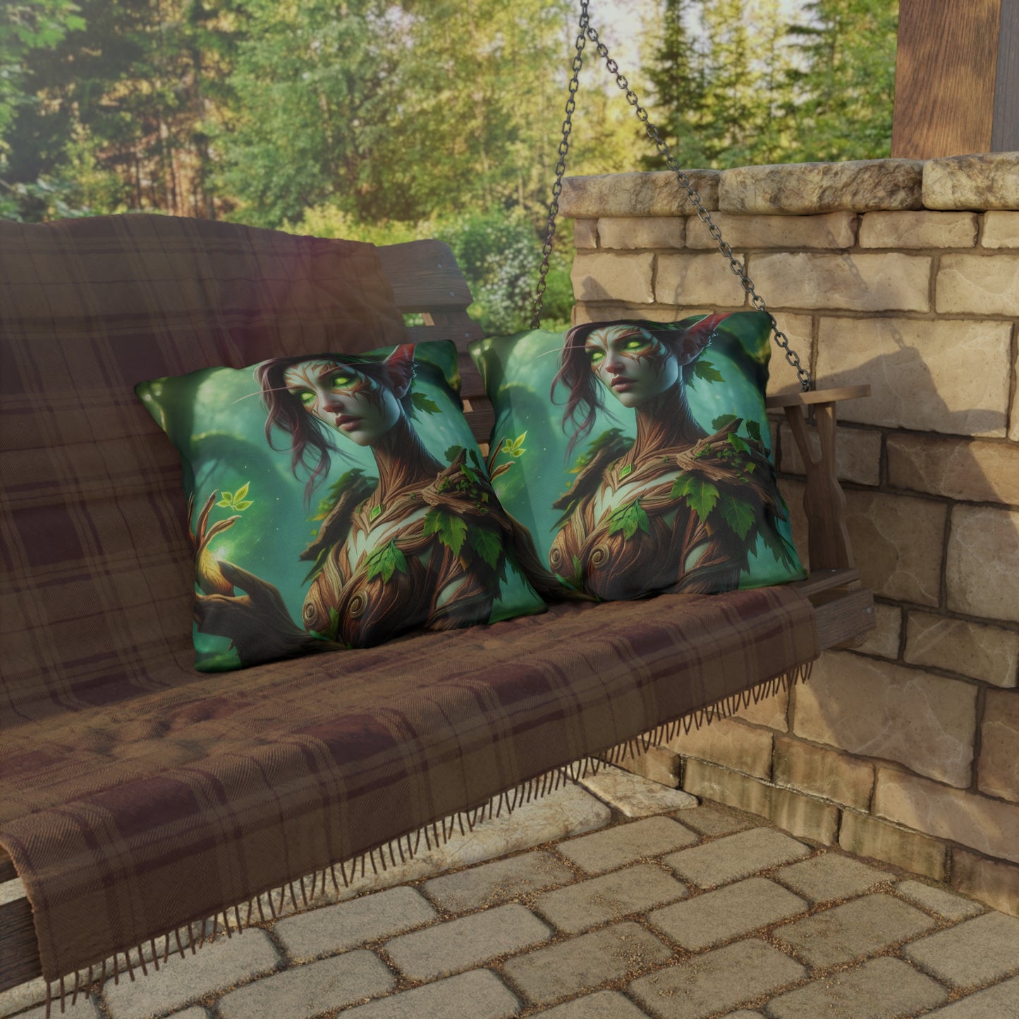 Kissen | Outdoor-Kissen | Waldmythologie | Dryaden | Waldgeist