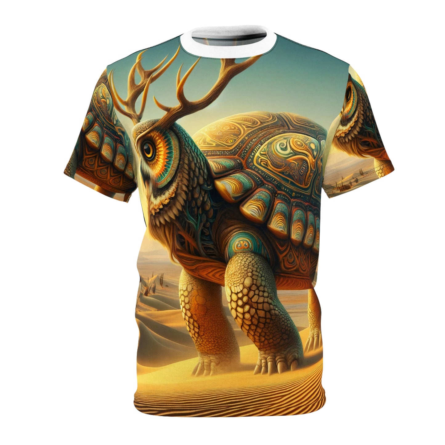 Tシャツ | 全面プリント | ユニセックスTシャツ | 神話生物学 | キリン亀 | 砂漠の精霊