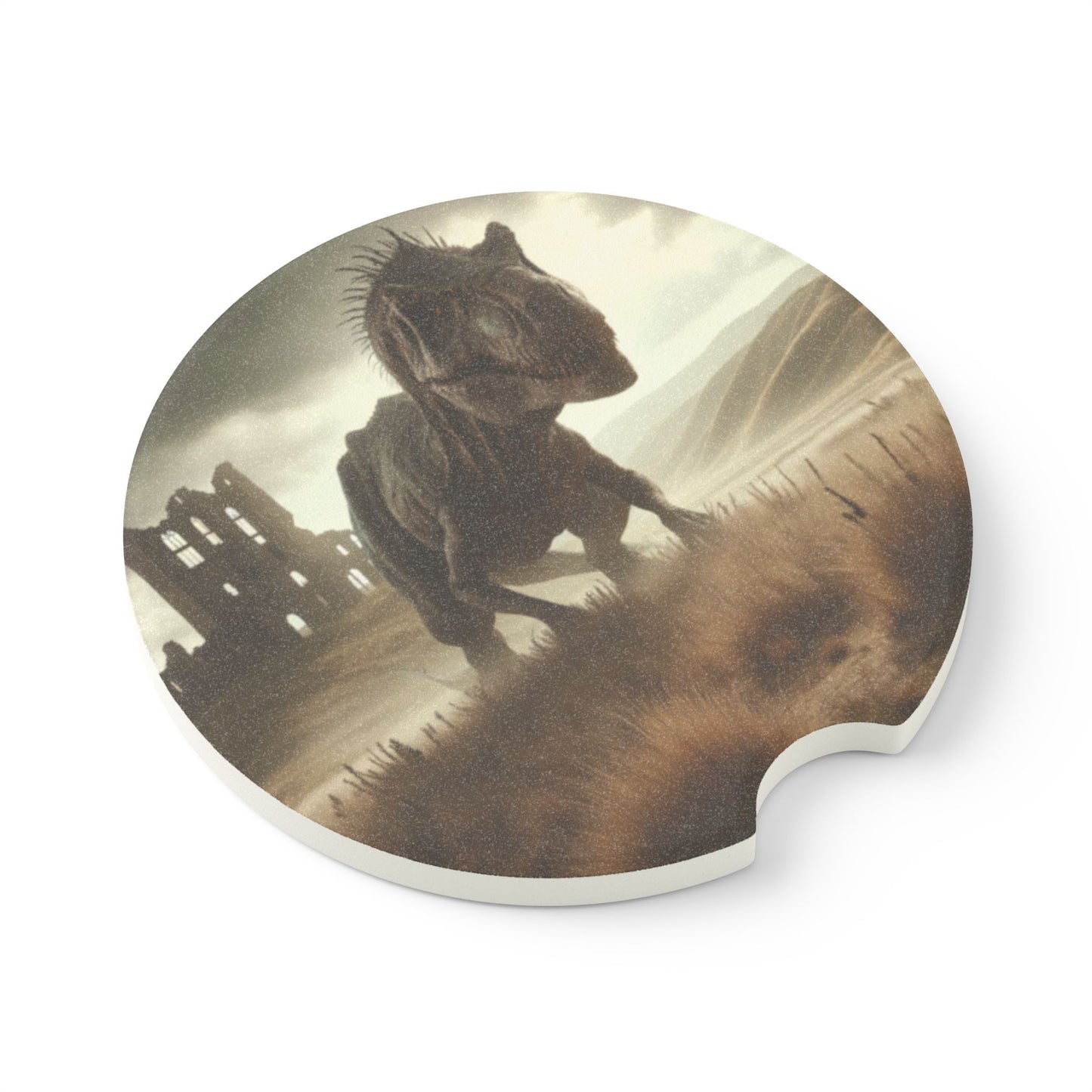Apoia-copos | Apoia-copos para carro | Pedra-sabão | Ficção Dinossáurica | T-Rex Ancestral