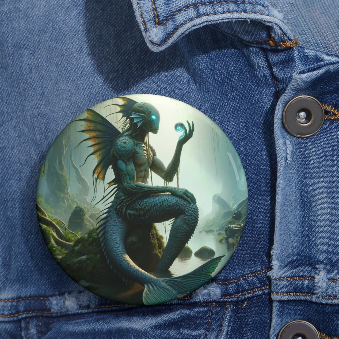 Button | Speldbutton | Met speld | Slavische Mythe | Vodyanoy | Watergeest