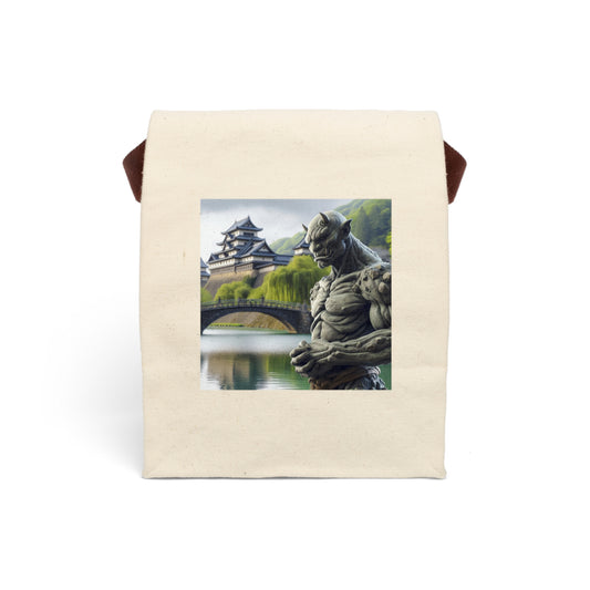 Lunch Bag | Canvas | With Strap | Dark Fantasy | Yokai Lore | Oni