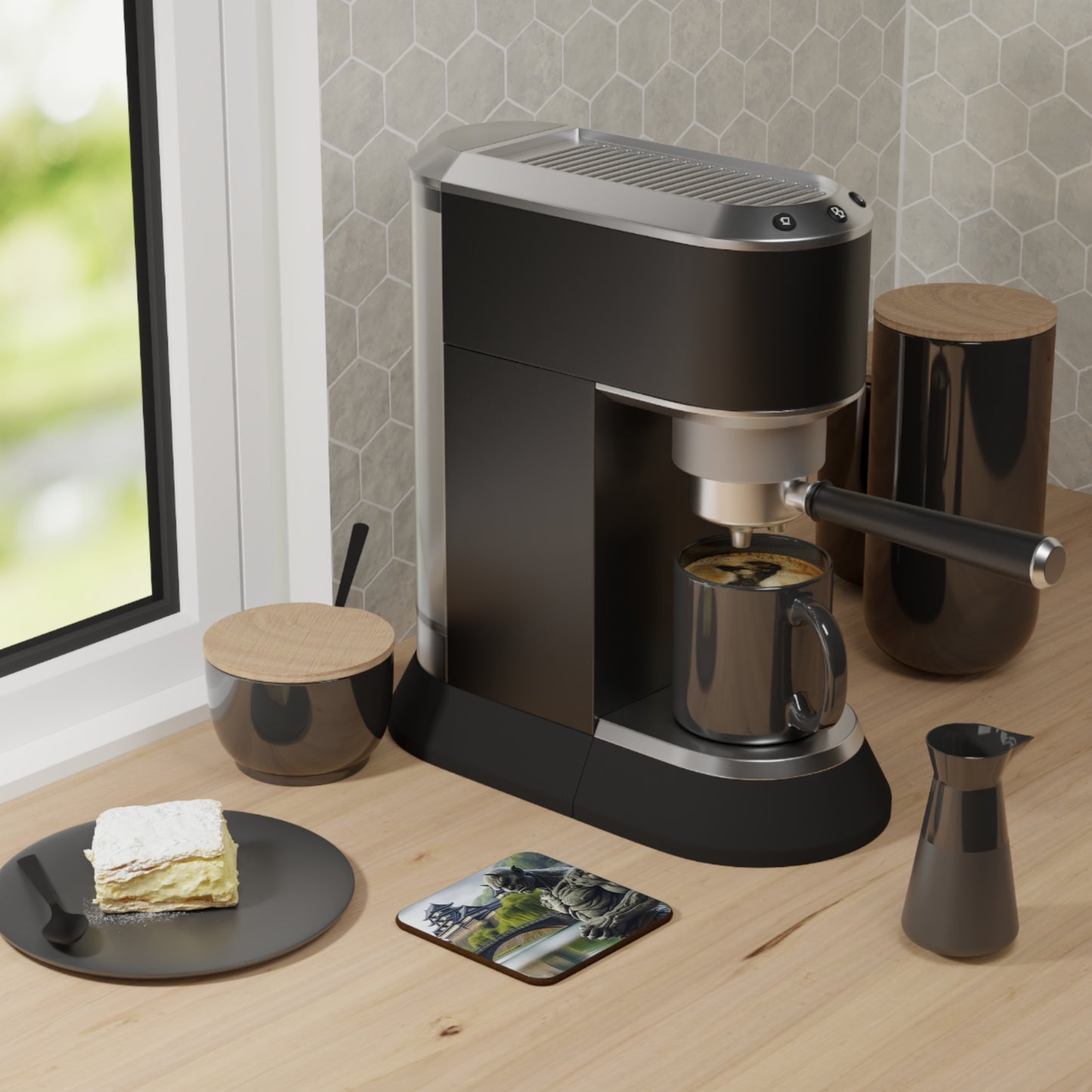 Apoia-copos | Painel de fibra densa | Mitologia Japonesa | Oni | Estátua