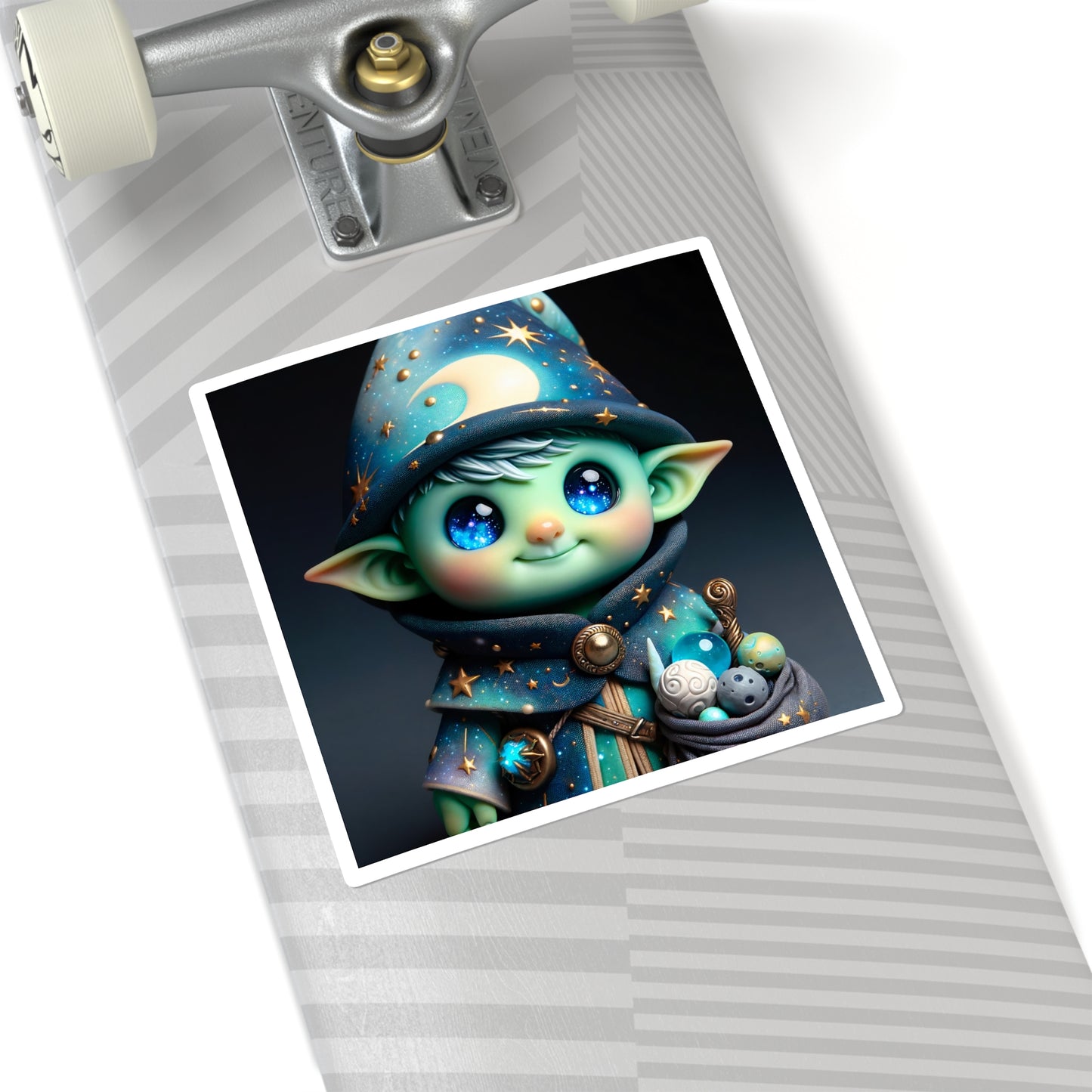 Naklejka | Kwadratowy | Fantazja Elficka | Kosmiczny Elf | Lalka