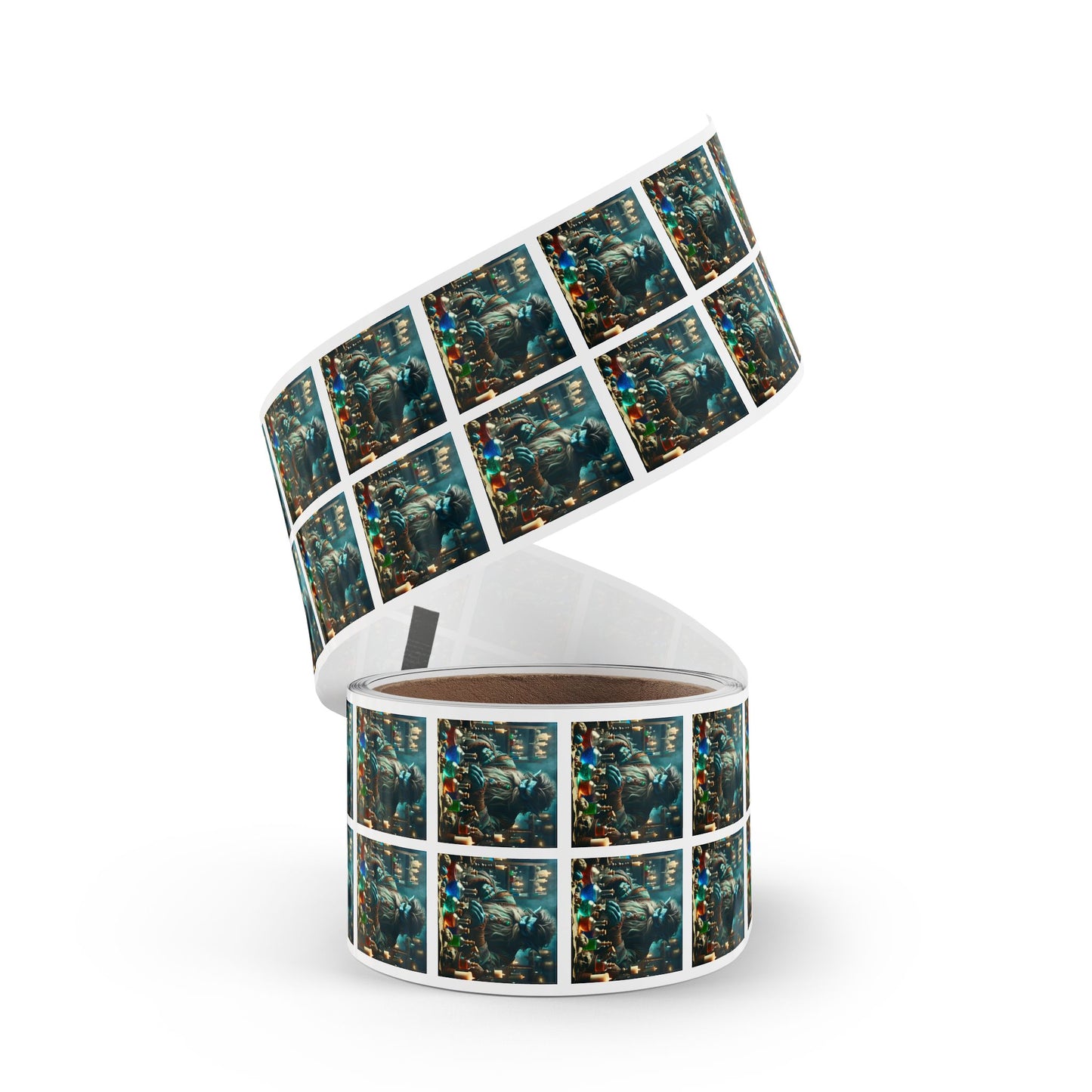 Rotolo di etichette adesive | Quadrato | Alchimia Mistica | Djinn Blu