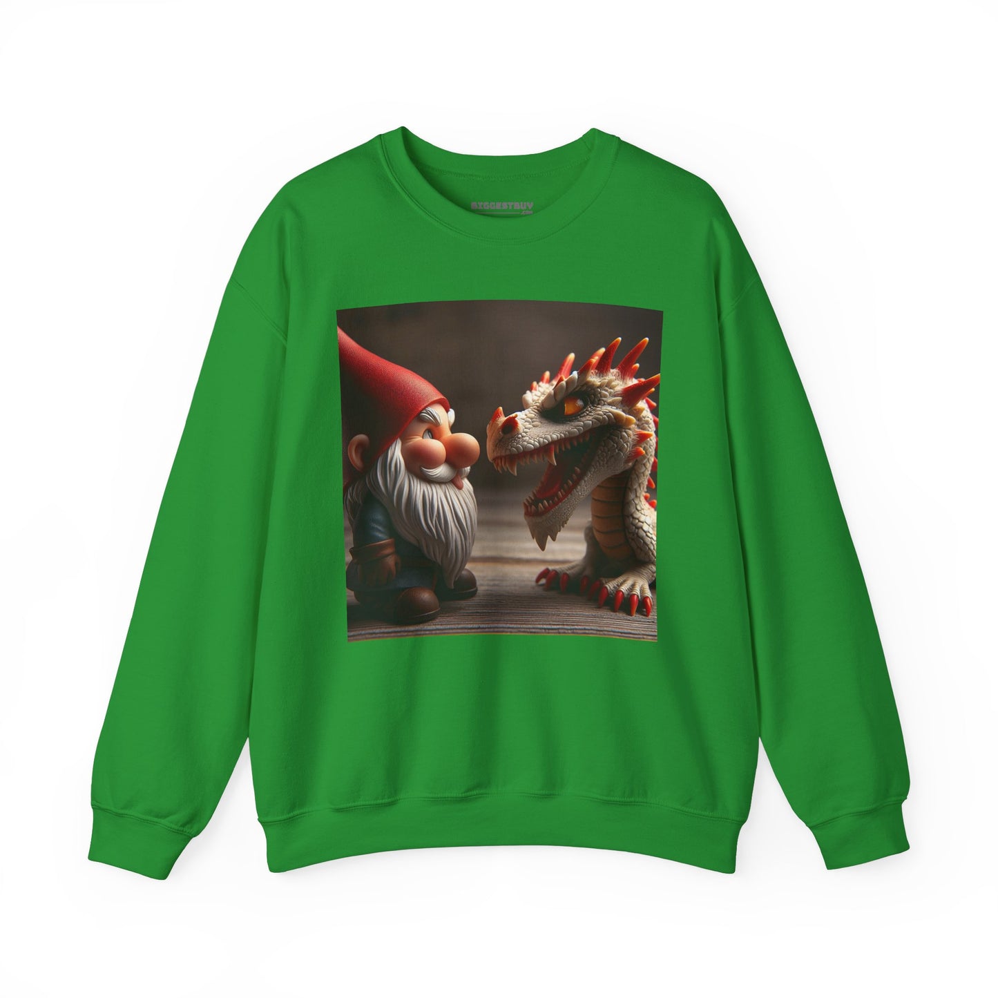 Bluza dresowa | Unisex | Okrągły dekolt | Gruba mieszanka | Fantasy folklorystyczne | Gnom i Smok