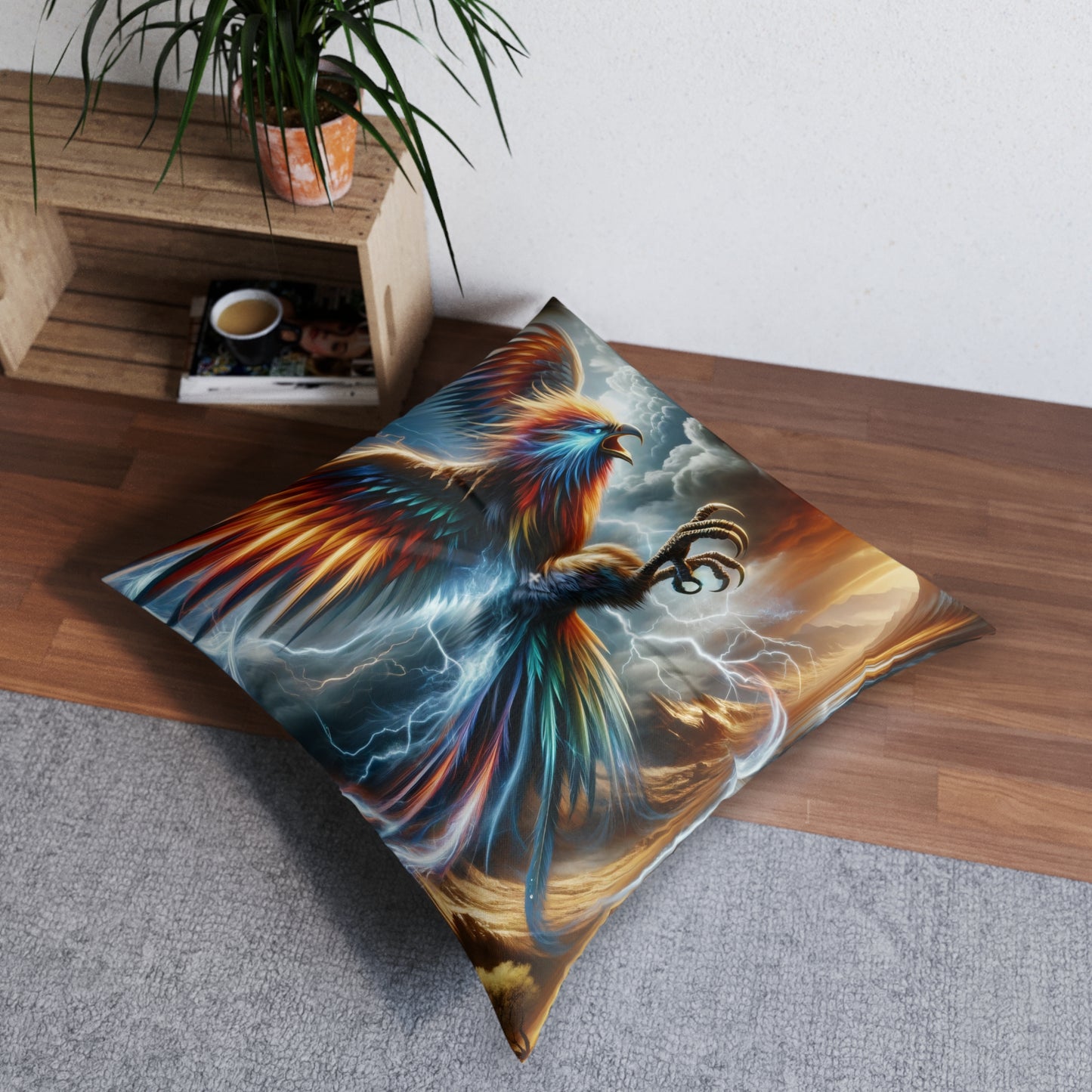 تکیہ | فرش کا تکیہ | ٹفٹڈ | مربع | فینکس داستان | شعلوں کا عروج