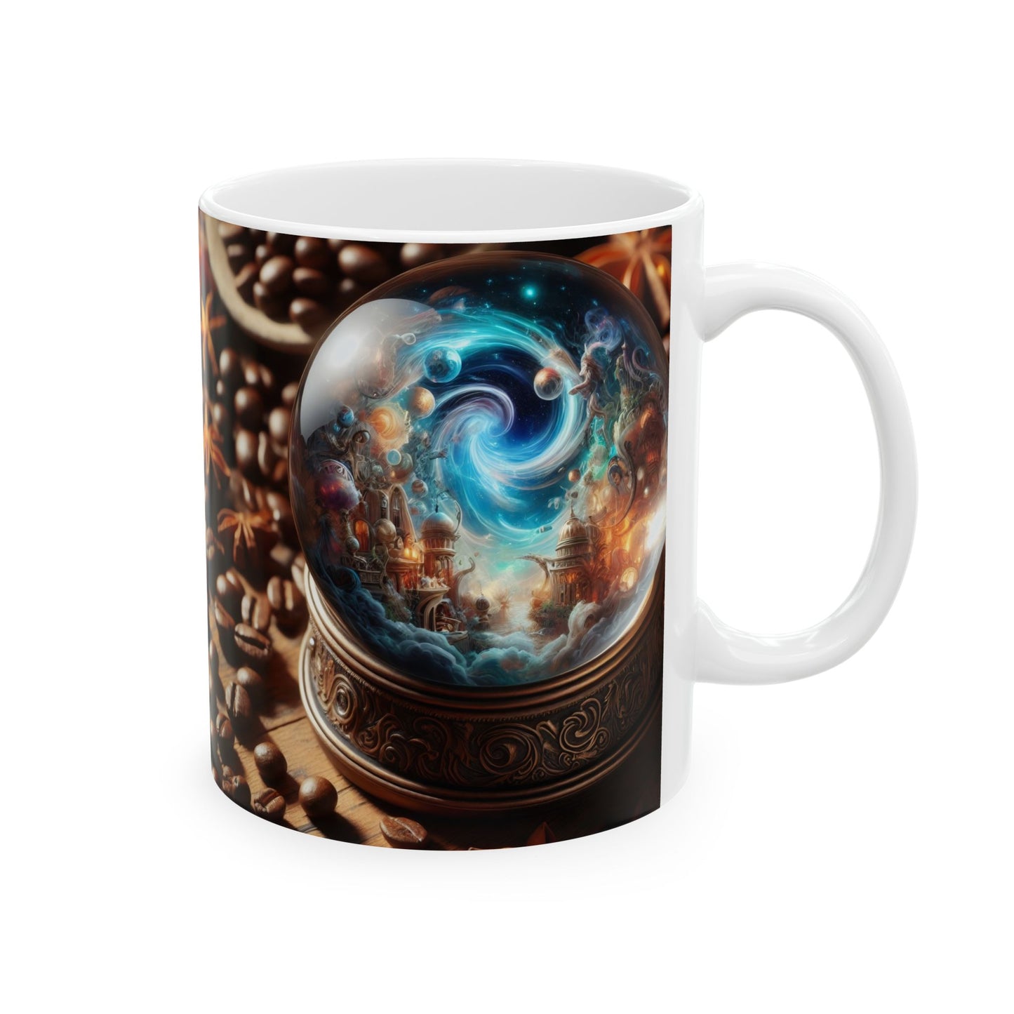 Tazza | Ceramica | Bianca | Cosmologia Nordica | Globo Magico