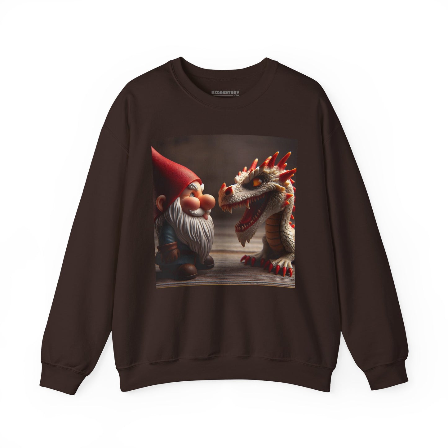 Bluza dresowa | Unisex | Okrągły dekolt | Gruba mieszanka | Fantasy folklorystyczne | Gnom i Smok