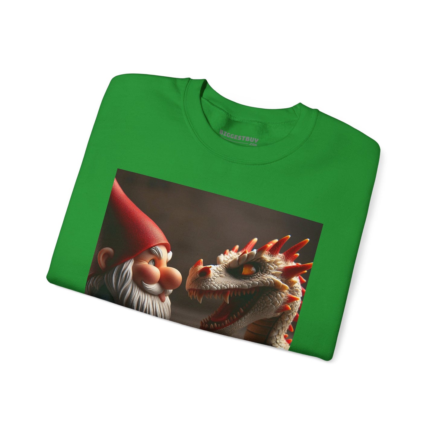 Bluza dresowa | Unisex | Okrągły dekolt | Gruba mieszanka | Fantasy folklorystyczne | Gnom i Smok