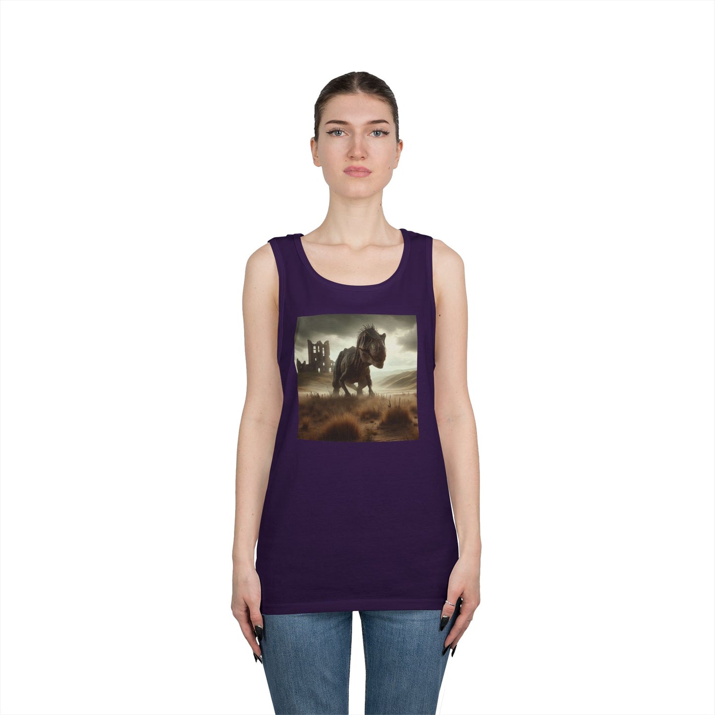 Tank Top | Unisex | Heavy Cotton | Prehistoric Fantasy | T-Rex Hunt