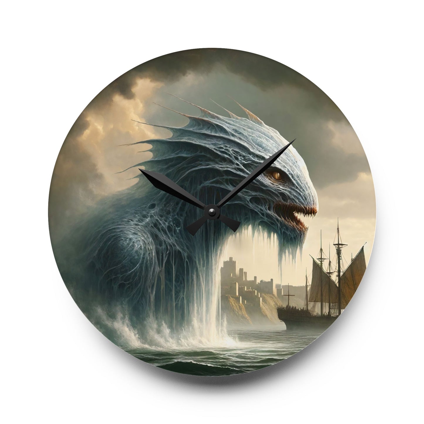 Orologio da parete | Acrilico | Rotondo o quadrato | Mitologia Nordica | Jörmungandr | Serpente Marino