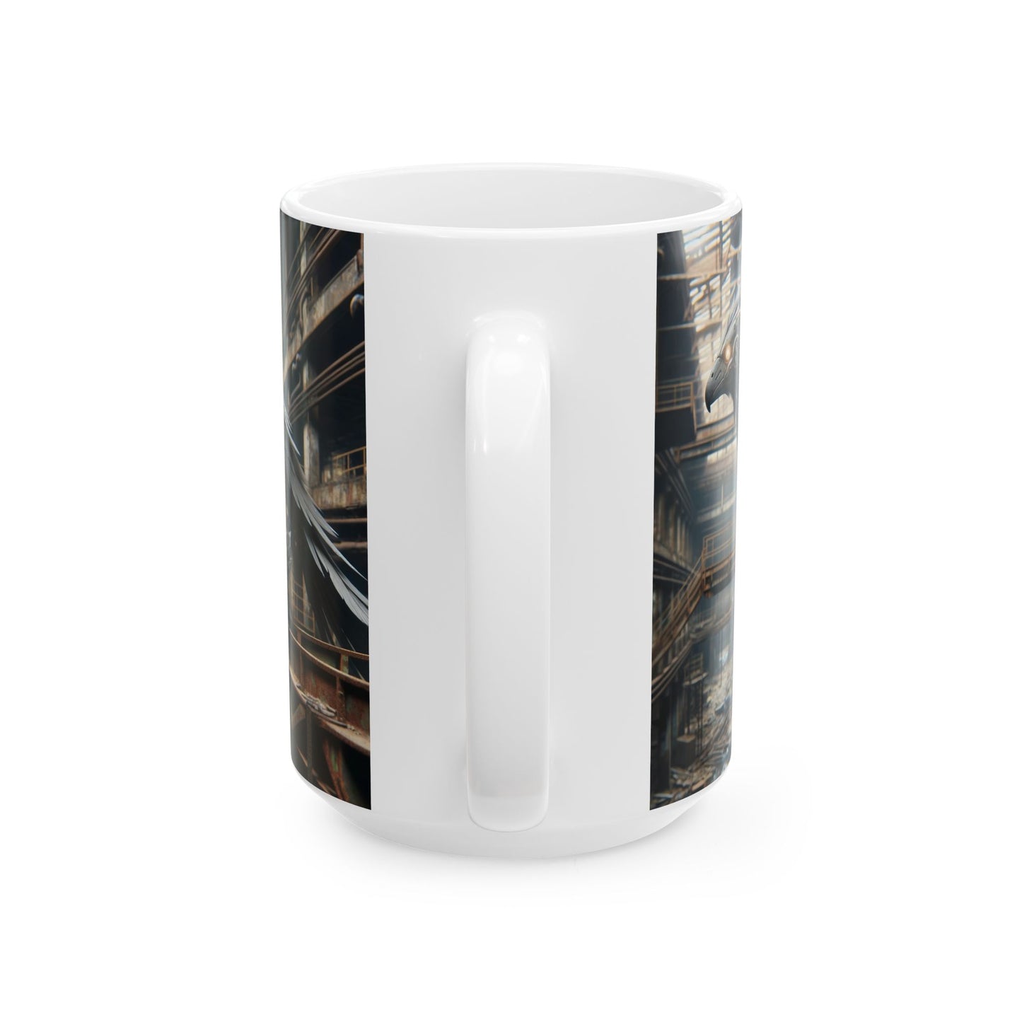 Mug | Céramique | Blanc | Steampunk | Rétrofuturisme | Corbeau