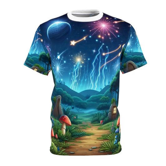Tシャツ | 全面プリント | ユニセックスTシャツ | ファンタジー世界観 | 魔法のキノコの家