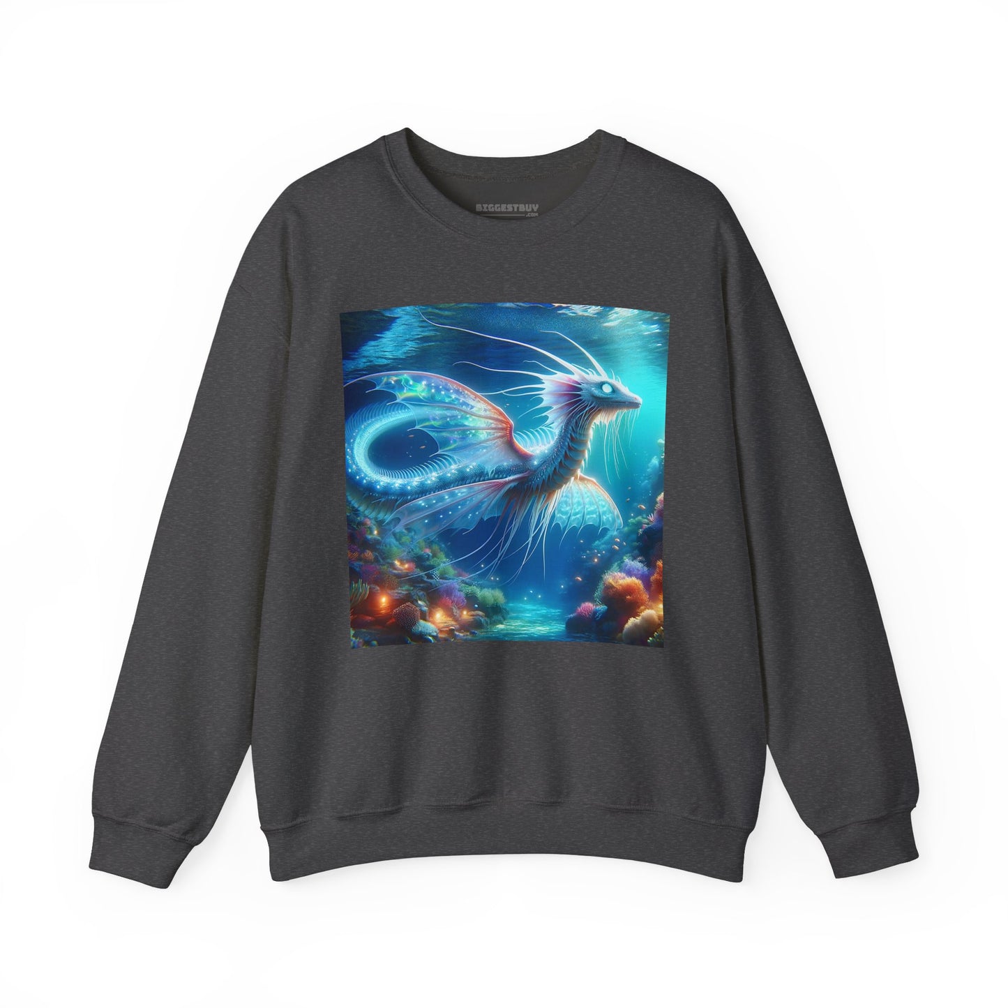 Bluza dresowa | Unisex | Okrągły dekolt | Gruba mieszanka | Mitologia morska | Ryujin | Smok wodny