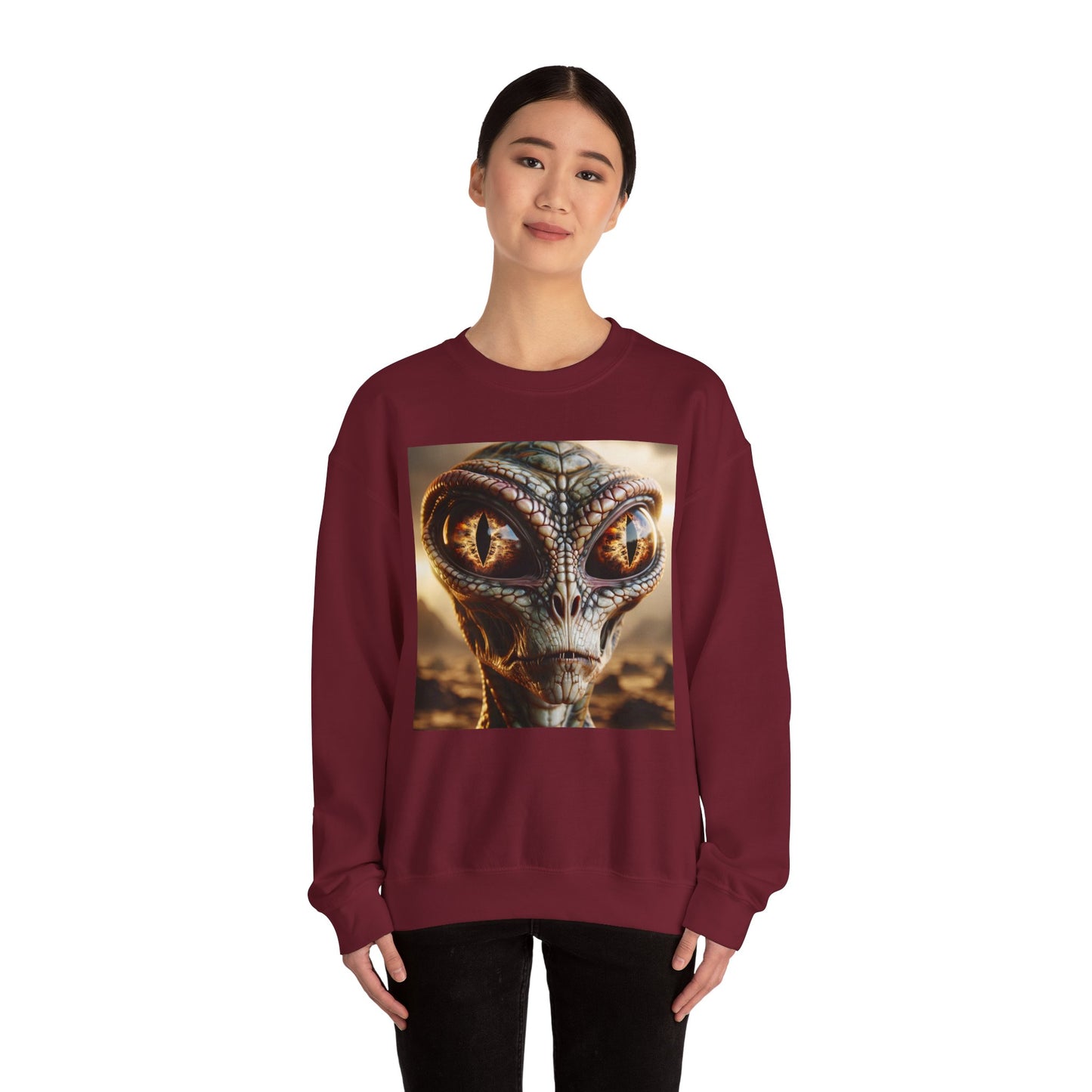 เสื้อสเวตเตอร์ | ยูนิเซ็กส์ | คอกลม | ผ้าผสมเนื้อหนา | เอเลี่ยนเรพทิเลียน | สิ่งมีชีวิตนอกโลก