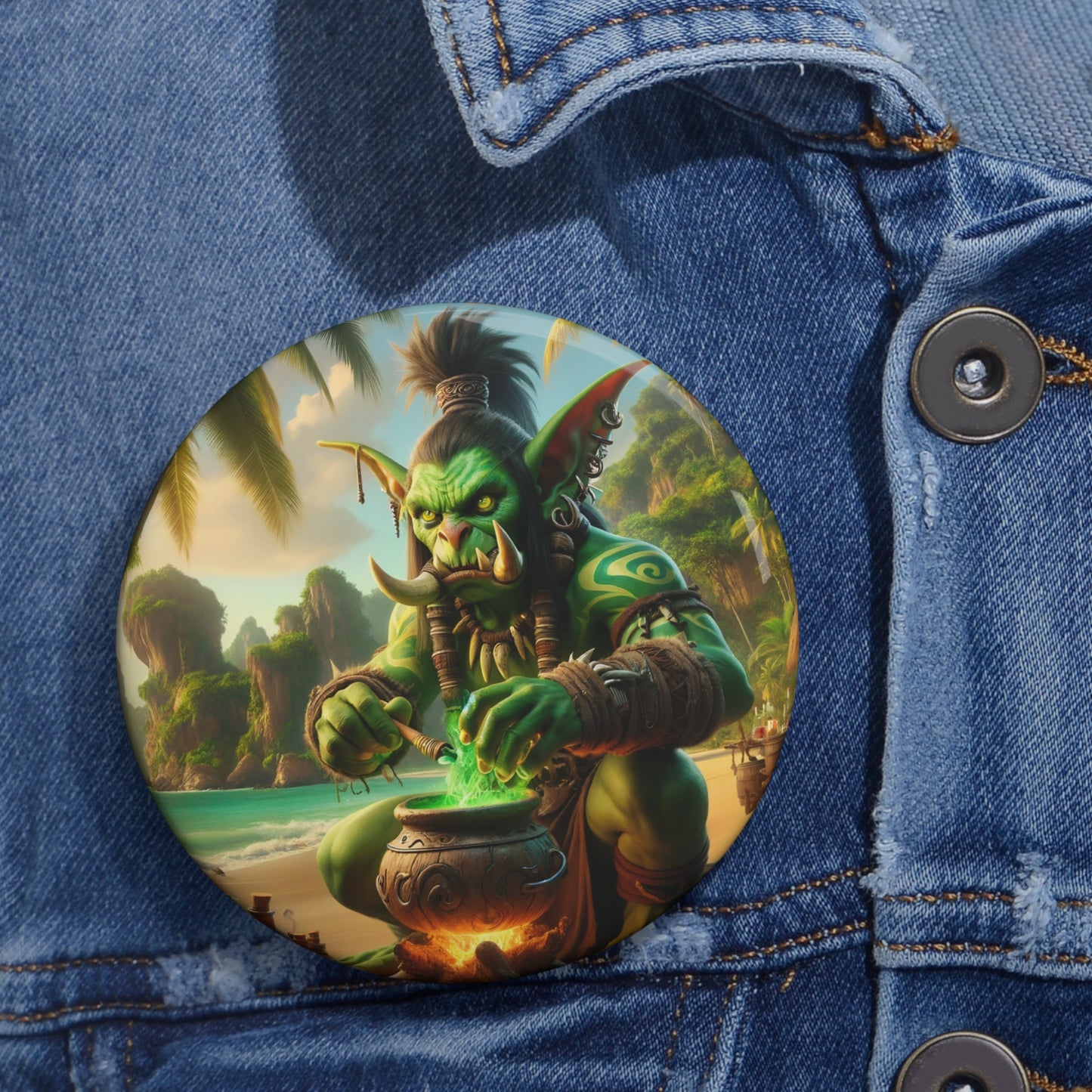 Przypinka | Przypinka agrafka | Z zapięciem na szpilkę | Szamanizm Tropikalny | Ork Warzyciel