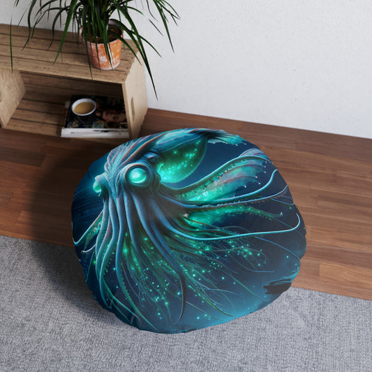 Pillow | Floor Pillow | Tufted | Round | Cosmic Horror | Abyssal Entity
