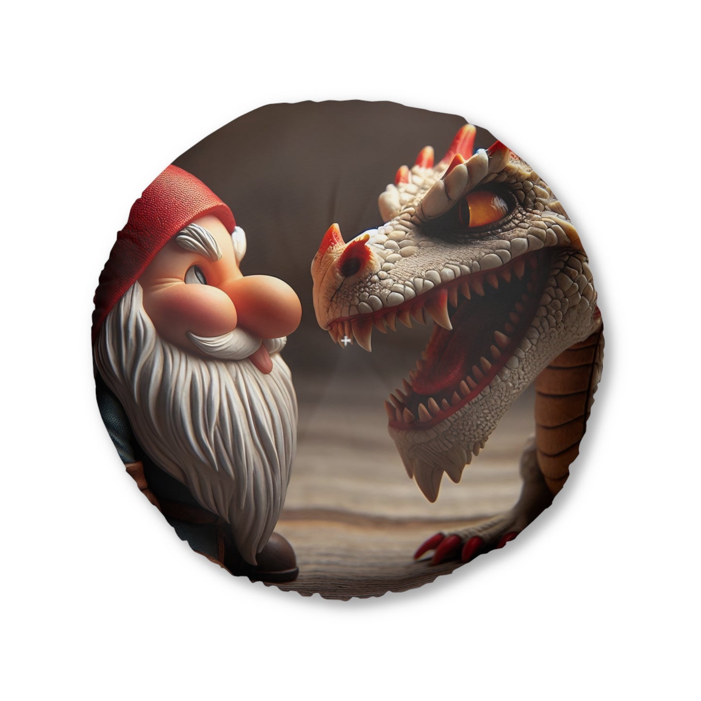 Cuscino | Cuscino da pavimento | Trapuntato | Rotondo | Mitologia Comparata | Gnomo e Drago