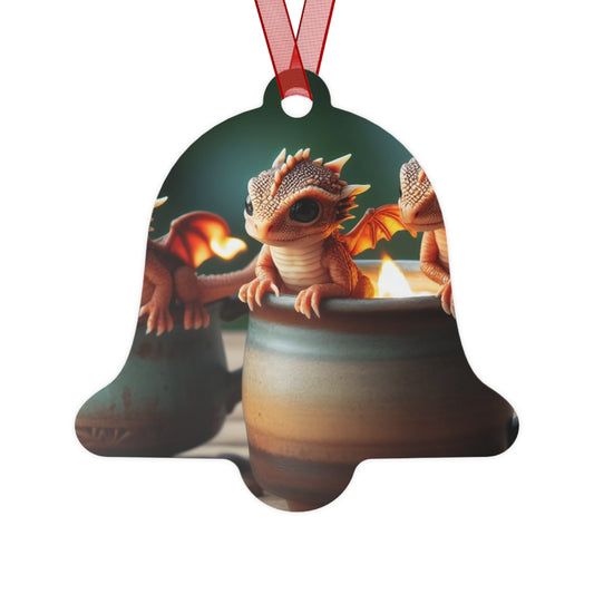 Ornament | Metall | Søt Fantasy Kunst | Baby Drage