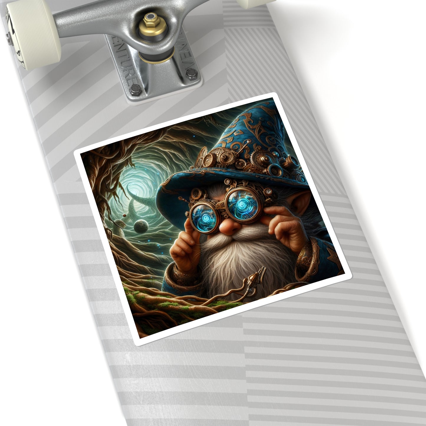 스티커 | 사각형 | 스팀펑크 판타지 | 드워프 마법사