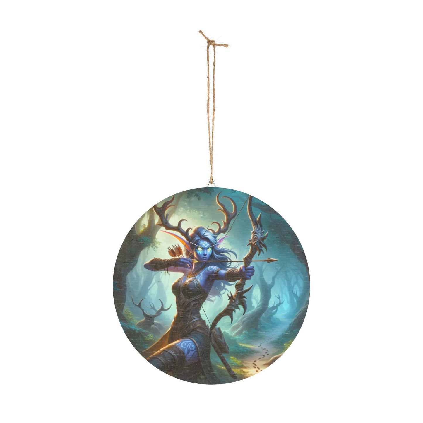 Schild | Holz | Waldgeist-Fantasy | Bogenschütze