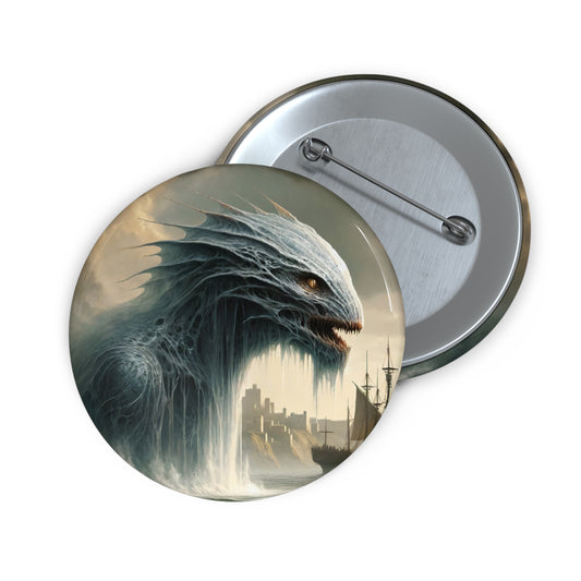 Botón | Botón de pin | Con alfiler en la parte posterior | Mitología Nórdica | Jörmungandr | Serpiente