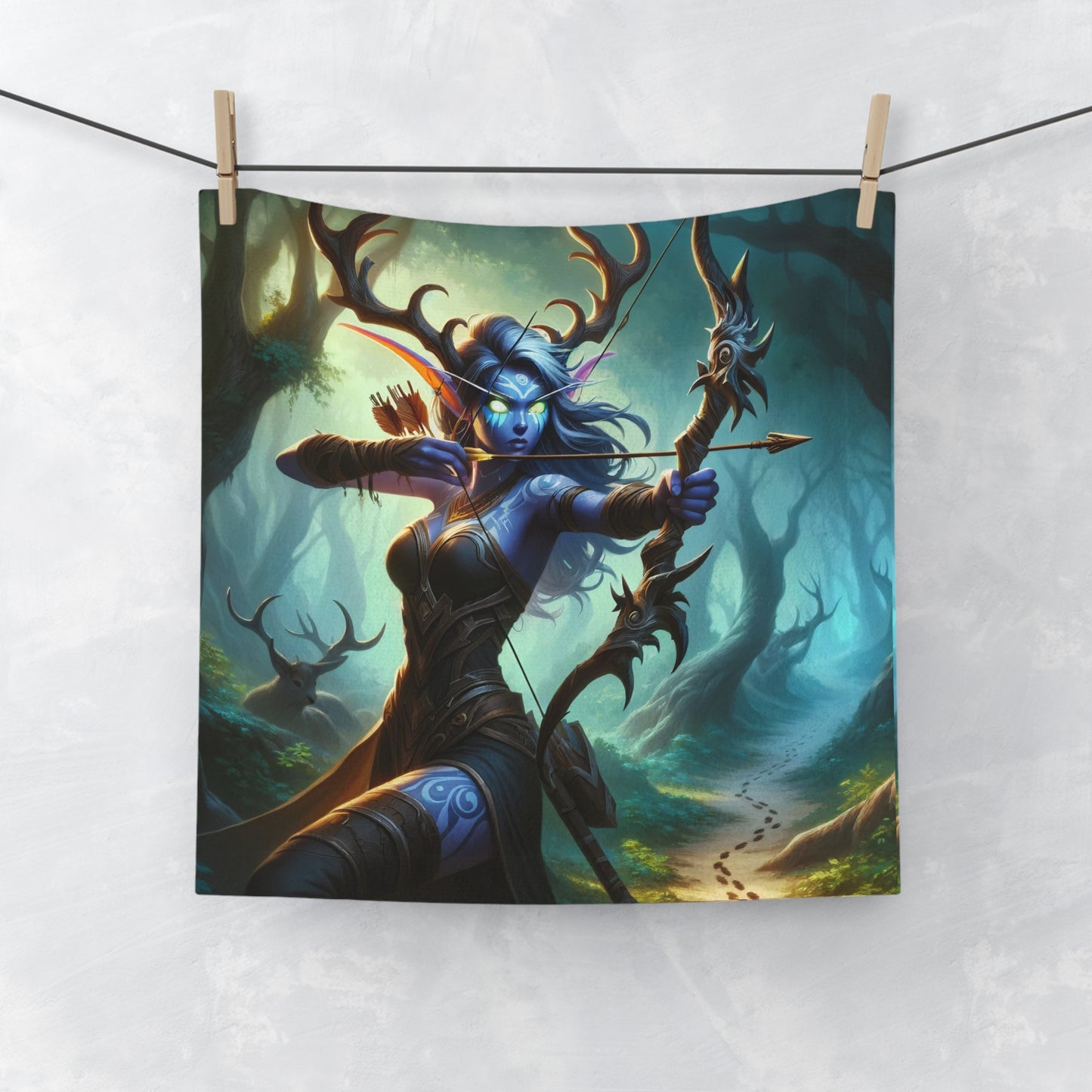 Handdoek | Washandje | Boswachter Fantasie | Mystieke Boogschutter