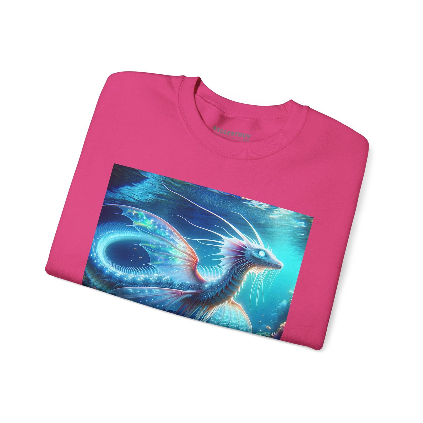 Bluza dresowa | Unisex | Okrągły dekolt | Gruba mieszanka | Mitologia morska | Ryujin | Smok wodny