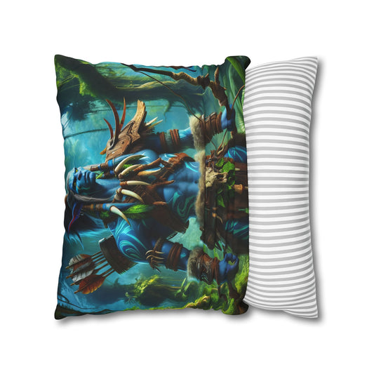 Pillowcase | Square | Polyester canvas | Tribal Fantasy | Wood Elf Warrior