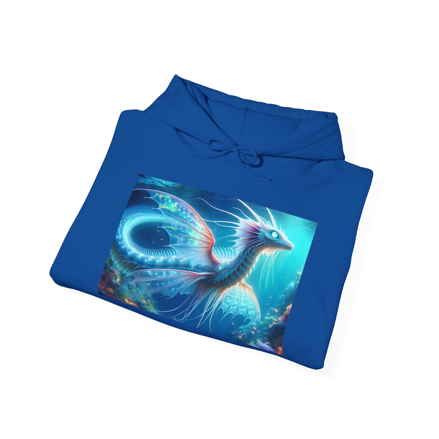 Bluza z kapturem | Unisex | Bluza dresowa z kapturem | Gruba mieszanka | Mitologia morska | Ryujin | Smok wodny