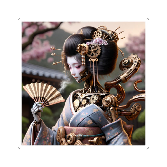 Klistremerke | Firkantet | Steampunk | Cyberpunk | Geisha