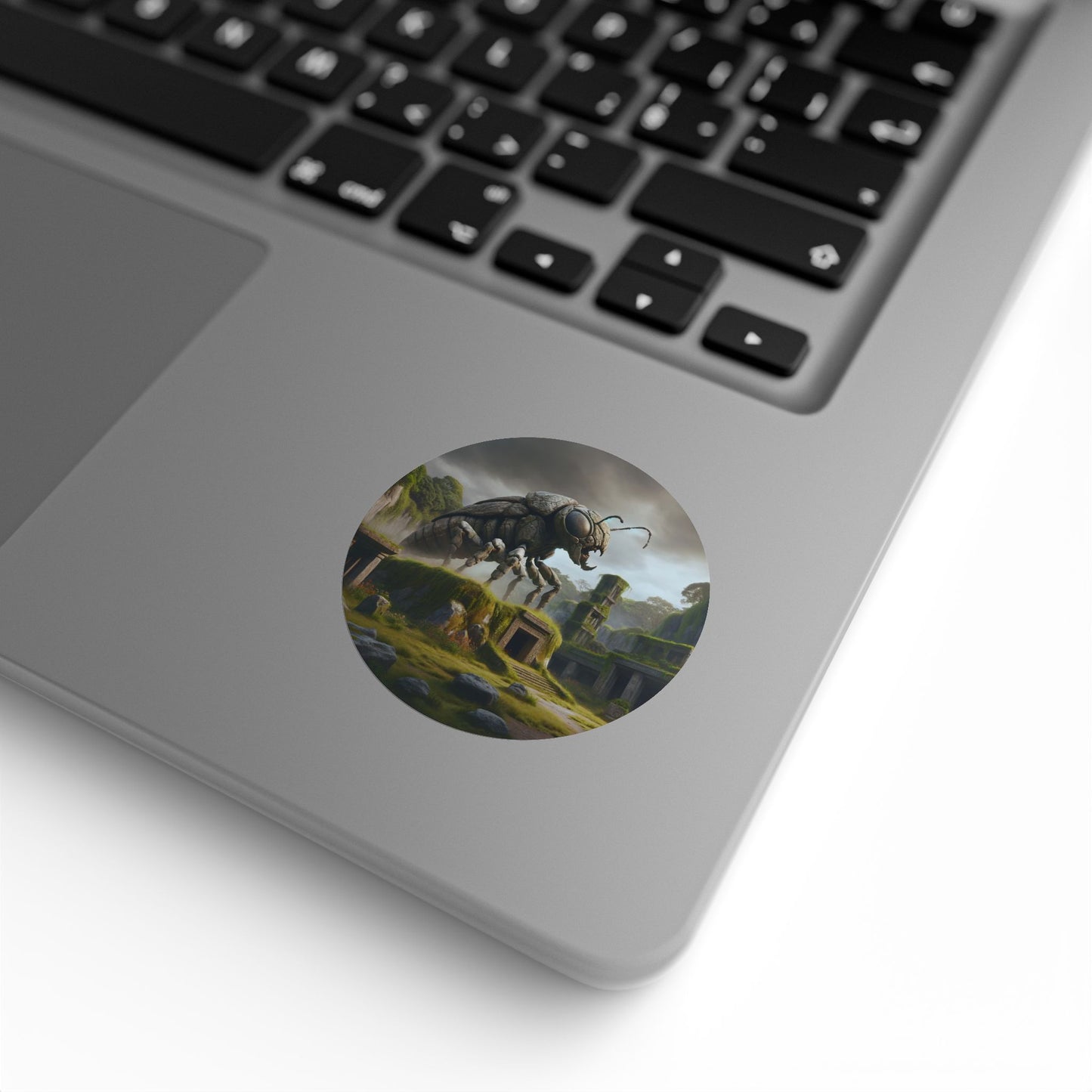 لفة ملصقات | دائرية | رعب بيئي | خنفساء عملاقة | أخضر