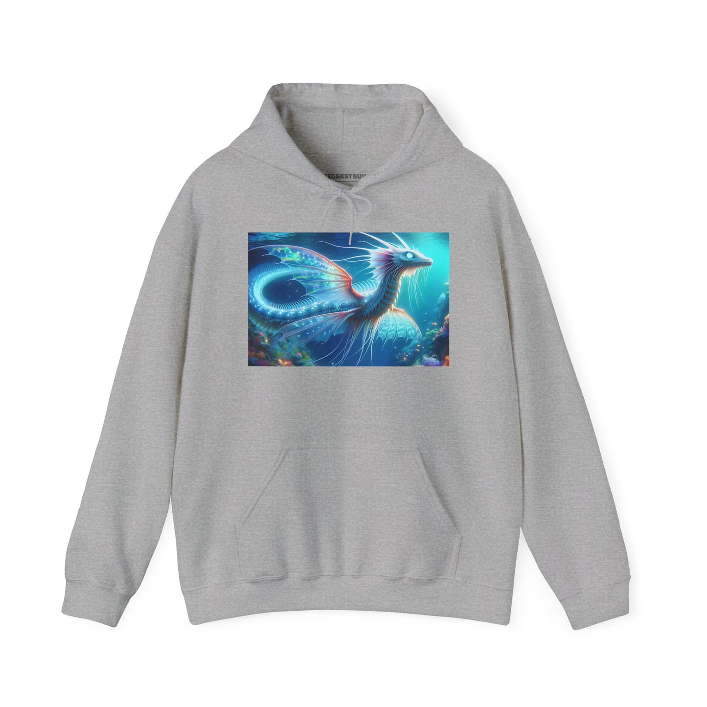 Bluza z kapturem | Unisex | Bluza dresowa z kapturem | Gruba mieszanka | Mitologia morska | Ryujin | Smok wodny