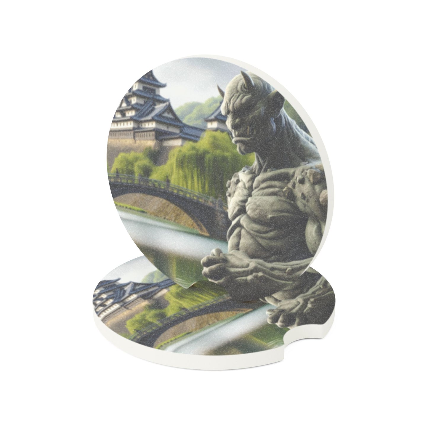 Apoia-copos | Apoia-copos para carro | Pedra-sabão | Mitologia Japonesa | Oni | Estátua