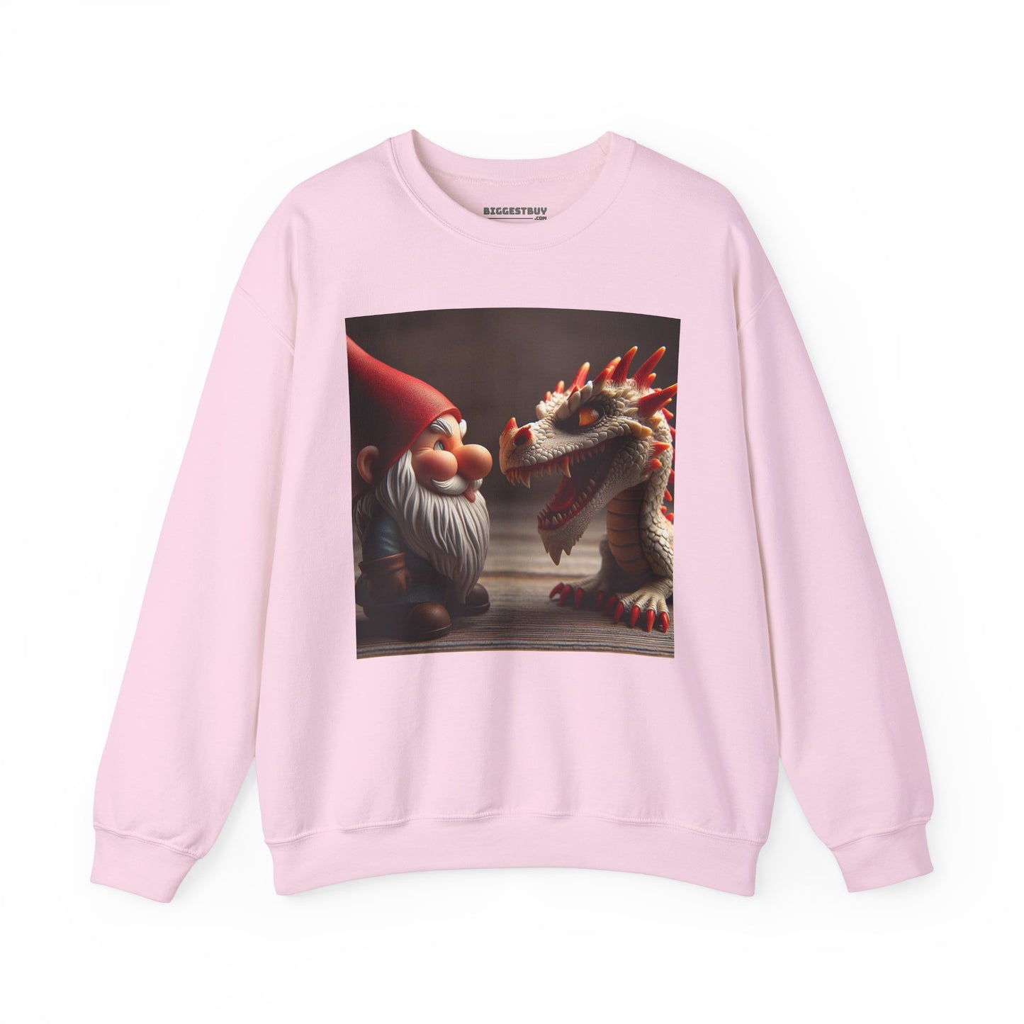 Bluza dresowa | Unisex | Okrągły dekolt | Gruba mieszanka | Fantasy folklorystyczne | Gnom i Smok