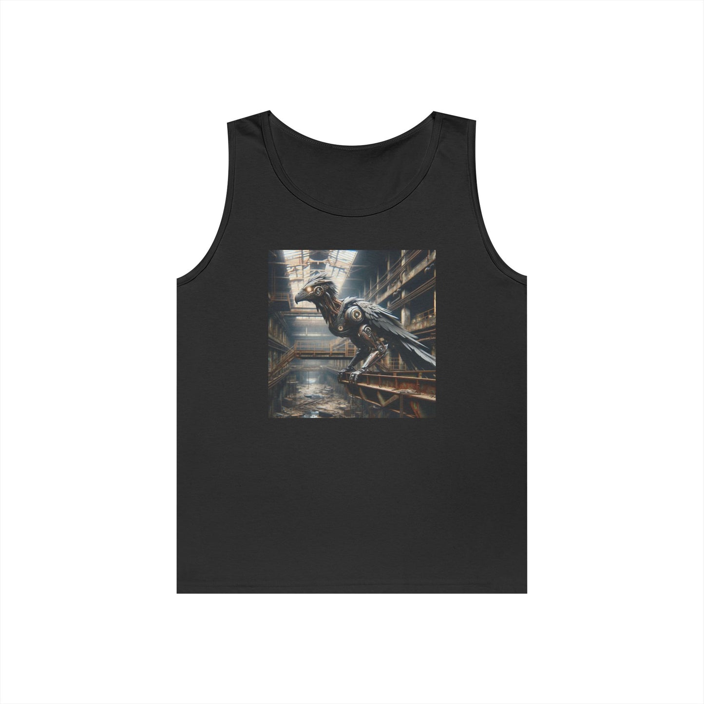 Camiseta de tirantes | Unisex | Algodón grueso | Steampunk Distópico | Cuervo Mecánico