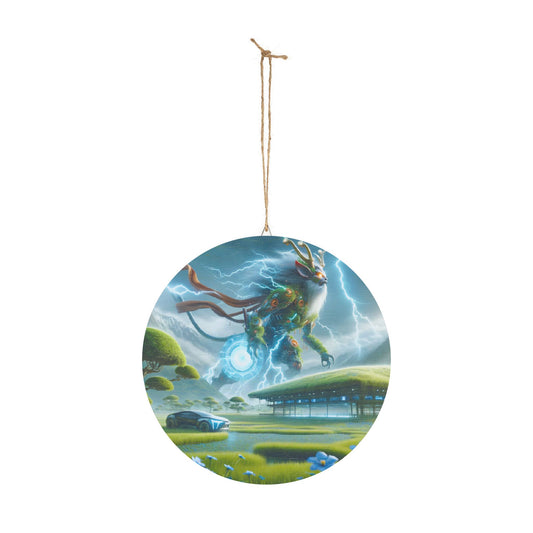 Sign | Wooden | Techno-Fantasy | Electric Kirin