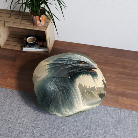 Almohada | Cojín de suelo | Con mechones | Redondo | Mitología Nórdica | Jörmungandr | Serpiente
