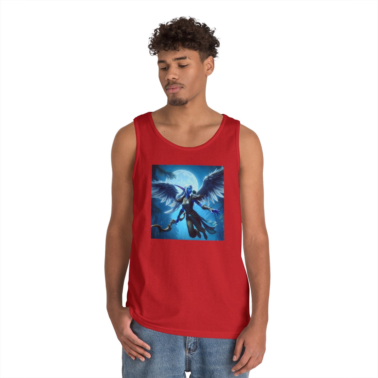 Tanktop | Unisex | Zwaar katoen | Elfen Fantasy | Nachtkrijger | Engel